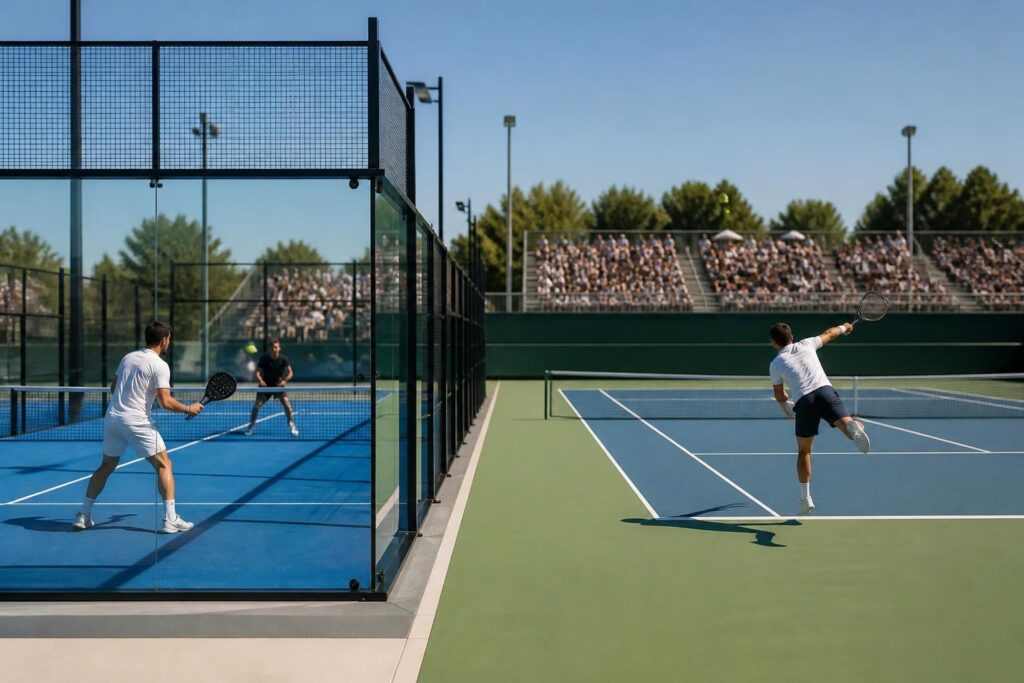 Quelle est la différence entre le padel et le tennis ? 3 découvrez les principales différences entre le padel et le tennis, deux sports de raquette populaires, en termes de règles, équipements et terrains.